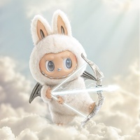 Original Authentique Pop Mart les Monstres Labubu Ange dans les Nuages ZIMOMO Je T'ai Trouvé Mignon Vinyle Visage Poupée Grand Grand 58cm Peluche Jouet