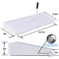 Support de clavier d'ordinateur en verre pour bureau, tableau blanc effaçable à sec, tableau de notes rétractable avec marqueur
