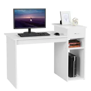 Bedroom Bookshelf Computer Desk With Drawers White Modern Style Home Office Desk Study Desk