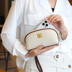 Fashion High-end Girls' <b>Small</b> PU Durable Waterproof Zipper Coin <b>Purse</b> Mobile Phone Bag with 1L Capacity Luxury - Product Image 1