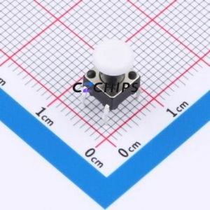 TSA06131-090B332CA-003E Tactile <b>Switch</b> Through hole-4P,6.1x6.1mm <b>Switch</b> Single Pole Single Throw Round Button 1.8N 6.1mm - Product Image 1