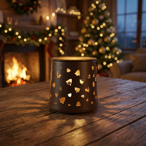 Lanterne en fer à motif d'arbre de Noël, porte-bougie résistant à la chaleur, décoration pour la maison - Product Image 2
