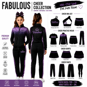 Chándal de Sublimación Personalizado para Animadoras, Chaqueta con Cremallera y Pantalones con Diseño de Estrella Degradado, Uniforme de Entrenamiento para Animadoras de Secundaria - Product Image 1