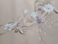 Papel Tapiz Chinoiserie, Papel Tapiz Bordado a Mano, Papel Tapiz Pintado a Mano, Pintura Mural de Lujo Chinoiserie con Bordado a Mano