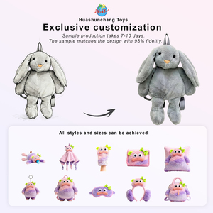 Sac à dos en peluche Kawaii personnalisé en forme d'animal, sac d'école en peluche lapin, sac à dos en peluche ours en peluche pour enfant et adulte - Product Image 1