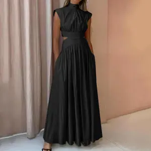 New Stand Neck Summer Elegant Women Sexy Casual Holiday Style Dresses Women Elegant Summer Casual Dresses