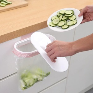 Wall-Mounted Rubbish Bag Holder Storage <b>Rack</b> Kitchen No Punching Hang Bracket Hook Cabinet Door Hanging <b>Rack</b> Kitchen Trash Can - Product Image 3