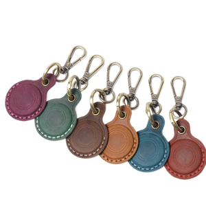 เคสหนังแท้ทำมือสำหรับอุปกรณ์ติดตาม ป้องกันการตกหล่น สไตล์เรโทร พร้อมพวงกุญแจ สำหรับ Apple ใช้กับอุปกรณ์ติดตามแบบพกพา - Product Image 1