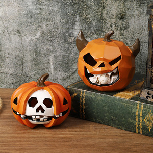 Figura de Resina de Calavera de Calabaza de Halloween de Mystic Arts, Adorno Moderno y Sencillo para Escritorio, Decoración Festiva - Product Image 1