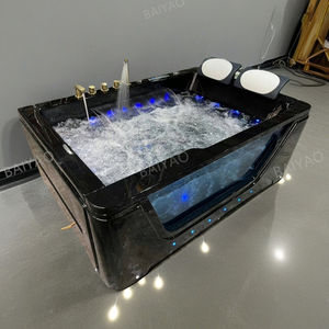 공장 판매 아크릴 실내 럭셔리 자쿠지 2 인 담그는 욕조 월풀 수압 마사지 유리 서핑 마사지 스파 - Product Image 2