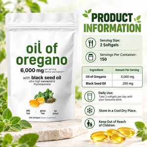 Integratore di Olio di Origano in Capsule Softgel 6000mg Equivalente alle Erbe con Olio di Semi Neri Facile da Deglutire per la Nutrizione Quotidiana degli Adulti - Product Image 5