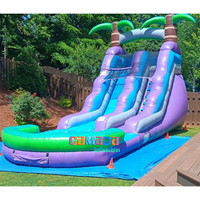 Glissière d'eau gonflable commerciale en PVC pour la maison ou l'école Maison de rebond amusante en plein air pour la fête des enfants Glissière de piscine d'usine bon marché