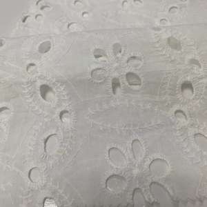 女性のドレスのための織物布白刺繍アイレット刺繍織り綿<span class=keywords><strong>100</strong></span>% 生地メーカー - Product Image 4