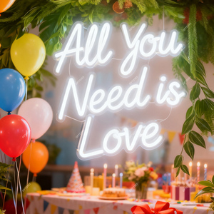 Letrero de Neón Luminoso Personalizado para Decoración de Bodas, Marco de Fotos <span class=keywords><strong>con</strong></span> la Frase 'Happily Ever After', Decoración de Pared para el Hogar, Letrero Luminoso <span class=keywords><strong>con</strong></span> Logotipo - Product Image 1