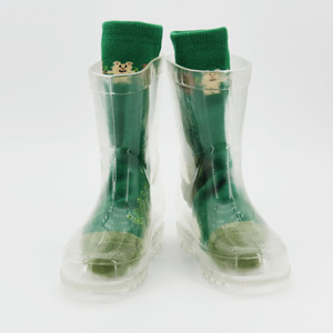 Zapatos de lluvia baratos para niños, Botas de lluvia transparentes impermeables de PVC con luz LED, venta al por mayor de fábrica - Product Image 2
