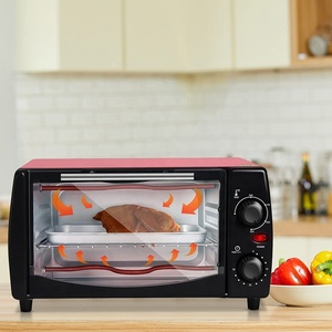 Minihorno eléctrico <span class=keywords><strong>de</strong></span> 12 <span class=keywords><strong>litros</strong></span>, <span class=keywords><strong>horno</strong></span> eléctrico <span class=keywords><strong>de</strong></span> color rojo con bandeja para hornear y temporizador <span class=keywords><strong>de</strong></span> <span class=keywords><strong>30</strong></span> minutos - Product Image 4