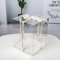 Couvercles en papier blanc et boîte à gâteaux transparente de 6 pouces Boîte à gâteaux d'emballage de logo personnalisé en gros
