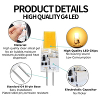 Vente chaude 12V G4 LED Ampoule 3W 1508 COB Pas de scintillement Silicone Économie D'énergie Lampada Lampe Remplacer Halogène Pour L'éclairage De Lustre