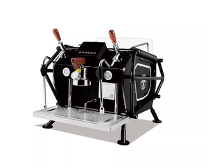 Máquina de espresso comercial de doble cabezal y de un solo cabezal, estilo motocicleta, con calderas dobles para espumar leche. - Product Image 2