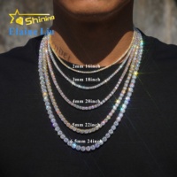 Chaîne Tennis Moissanite VVS en Argent 925, Diamant de Laboratoire, Tailles 2mm 3mm 4mm 5mm 6.5mm, Style Hip Hop Glaçé, Prix Direct Usine