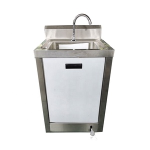 Évier à main intelligent en acier inoxydable 304 pour fournitures de <span class=keywords><strong>restaurant</strong></span> bassins ronds à pédale avec robinet à col de cygne - Product Image 3