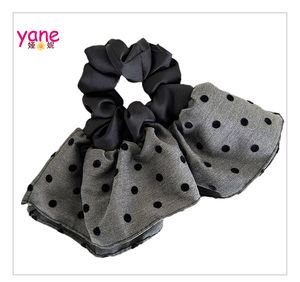 Đen loạt lớn nặng công nghiệp váy tóc vòng tính khí xếp li Headband Phụ kiện tóc tinh tế phụ nữ - Product Image 3