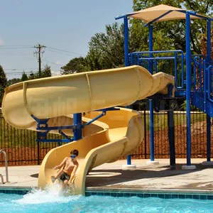 Swimming Pool Spiral Body Fiberglass Water Slide Material