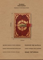 Carnet de codes vintage avec serrure, bloc-notes épaissi A5, journal créatif pour étudiant, papeterie cadeau