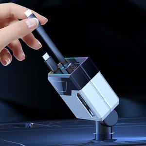 Chargeur de voiture rapide rétractable 172W 4-en-1 Type C USB-C adaptateur d'affichage numérique LED pour iPhone et <span class=keywords><strong>Samsung</strong></span> Solution de charge Premium - Product Image 3