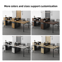 Ensemble bureau et chaise de bureau en acier MEKIA, bureau d'ordinateur moderne avec serrure ignifuge et tiroir pour 4 personnes
