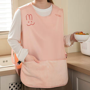 <span class=keywords><strong>Tablier</strong></span> <span class=keywords><strong>de</strong></span> <span class=keywords><strong>cuisine</strong></span> sans manches en polyester imperméable et résistant à l'huile pour femme pour le nettoyage - Product Image 2