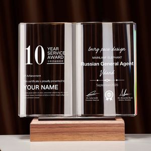 Plaques en bois personnalisées ADL Classic avec logo, trophées de <span class=keywords><strong>livre</strong></span>, récompenses, verre cristal imprimé UV, gravure laser, modè<span class=keywords><strong>le</strong></span> souvenir, thème amour - Product Image 6