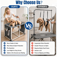 Hamac de toilettage pour animaux de compagnie USMILEPET avec cadre en PVC personnalisé et support, hamac de toilettage pour petits chiens et chats, hamac de bain pour animaux de compagnie