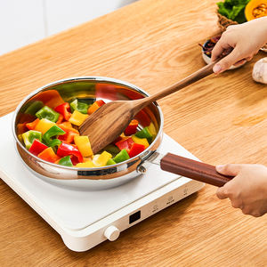 316L Non-Stick Stainless Steel Dishwasher Safe <b>Frying</b> <b>Pan</b> Stainless Steel Cover Wooden Handle Modern Kitchen for Gas <b>Induction</b> - Product Image 4