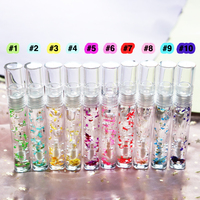 Rouge à lèvres liquide et gloss transparent - Logo personnalisé, fini mat avec motif floral minéral, résistant à l'eau et longue tenue