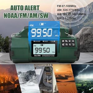 Radio meteorológica portátil de manivela de emergencia de 50000mAh, linterna de manivela solar y manual de 5000mAh y Sirena SOS, Radio Meteorológica NOAA/AM/FM - Product Image 3