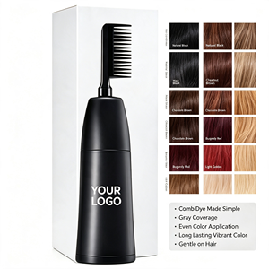 Crème colorante permanente pour cheveux à l'extrait d'herbes naturelles avec applicateur peigne, service OEM, qualité professionnelle - Product Image 1