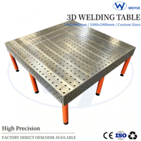 Table de travail industrielle de précision robuste en acier pour soudage 3D, 1000*800*200mm, pour usage en atelier et entretien