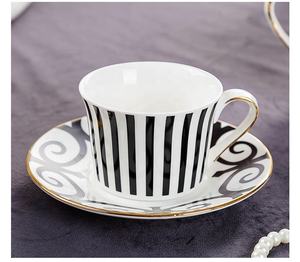 Service de table personnalisé en porcelaine fine noire et blanche à motif végétal, style européen classique, assiettes et bols en céramique pour cadeaux d'affaires - Product Image 2