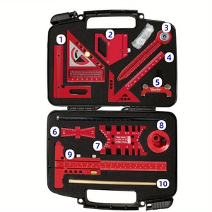 Kit d'outils de mesure pour le travail du bois avec boîte de rangement, plan de conception et de mise en plan pour projets de menuiserie, kit d'assistance à l'assemblage - Product Image 6