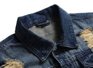 Veste en jean vintage ajustée pour homme de haute qualité, conçue sur mesure, avec étiquette lavée, fermeture éclair, vêtement de travail, veste streetwear pour homme - Product Image 2