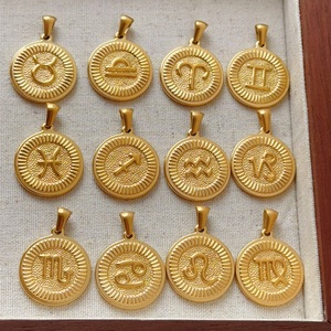 Non ternir astrologie collier signe <span class=keywords><strong>du</strong></span> zodiaque bijoux femmes 18k or personnalisé Constellations pendentif cadeau céleste - Product Image 1