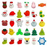 Nouveauté Jouets Squishy de Noël en Silicone : Père Noël, Renne, Boulettes, Sapin, Bonhomme de Neige – Anti-stress Unisexe 14 ans et plus