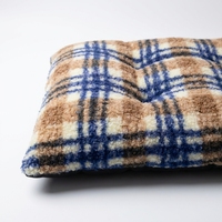 Coussin de luxe en velours écologique à carreaux pour chien, lavable, antidérapant, moderne et tendance, pour l'intérieur, idéal pour l'hiver, pour petits animaux