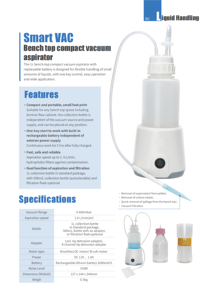 Aspirateur compact de paillasse DLAB SmartVac, système d'aspiration de liquides de laboratoire 1L - Product Image 4