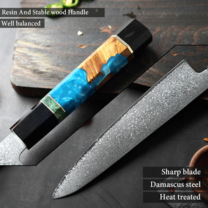 XITUO Damasco hoja de acero mango de resina <span class=keywords><strong>pequeños</strong></span> cuchillos de cocina corte Chef pelado fruta utilidad cuchillo fábrica al por mayor - Product Image 3