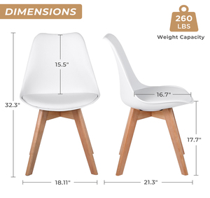 Sedia da Pranzo in Plastica Stile Scandinavo con Gambe in <span class=keywords><strong>Legno</strong></span> per Casa, <span class=keywords><strong>Cucina</strong></span> e Caffetteria - Product Image 5