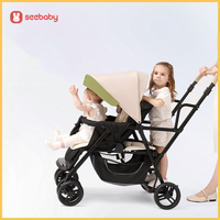 Poussette double OEM Passeggino T12 avec panier de rangement extra-large et sièges inclinables réglables, certifiée CE/EN1888 pour bébés