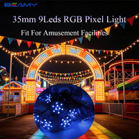 Luz LED RGB de píxel tipo cabujón programable de 35 mm DC24V para atracciones de feria, ruedas gigantes y parques temáticos
