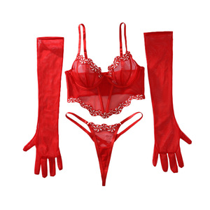 Ensemble de lingerie corset en dentelle transparente ajourée, séduisant pour les rendez-vous saisonniers - Product Image 6
